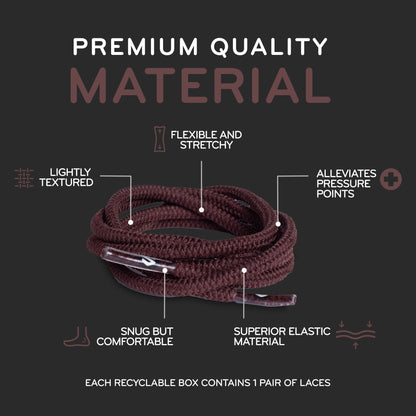 Dark Brown Round Elastic Stretch Shoe Laces