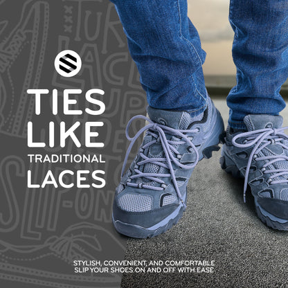 Grey Round Elastic Stretch Shoe Laces