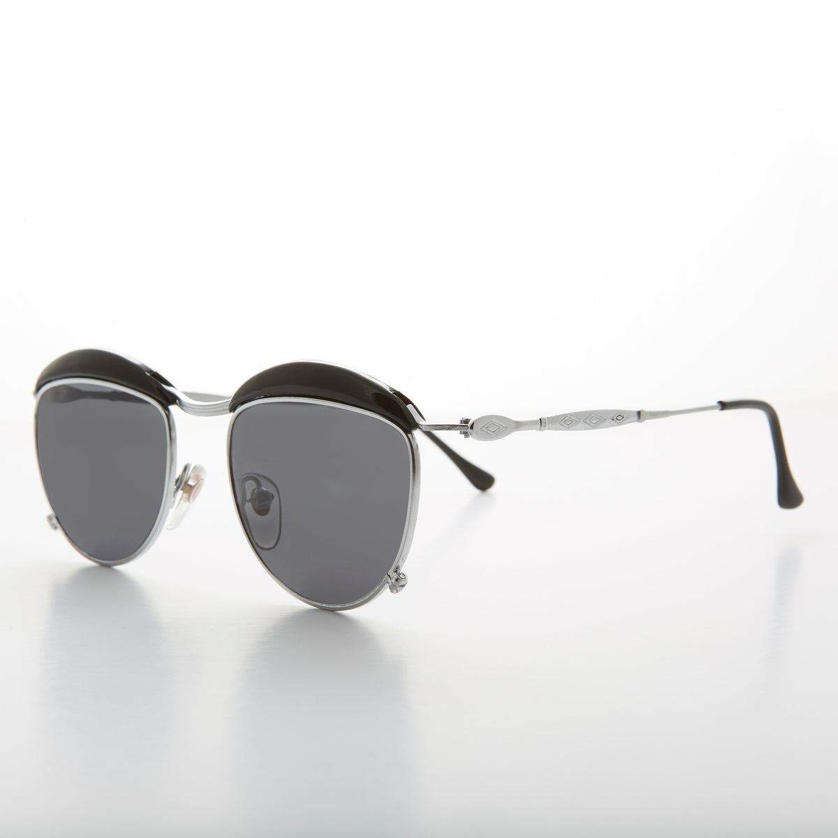 Round Art Deco Metal Victorian Vintage Sunglass - Tricia