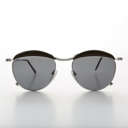 Round Art Deco Metal Victorian Vintage Sunglass - Tricia
