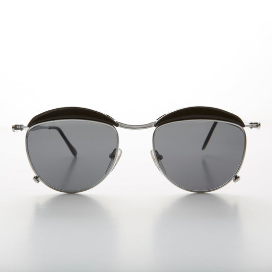 Round Art Deco Metal Victorian Vintage Sunglass - Tricia