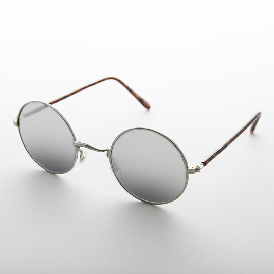 Round Mirror Lens Vintage Sunglasses - Eden