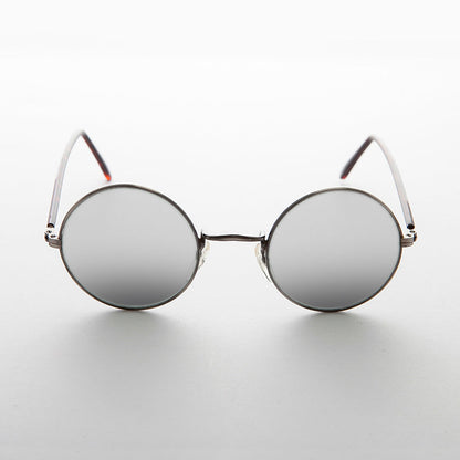 Round Mirror Lens Vintage Sunglasses - Eden