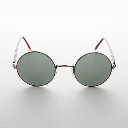 Small Round Hippy Sunglass with Real Glass Lens - Roma