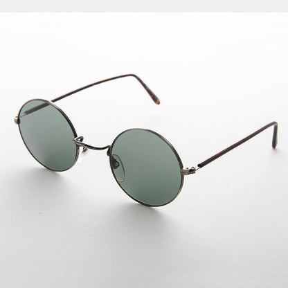 Small Round Hippy Sunglass with Real Glass Lens - Roma