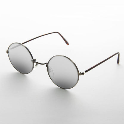 Round Mirror Lens Vintage Sunglasses - Eden