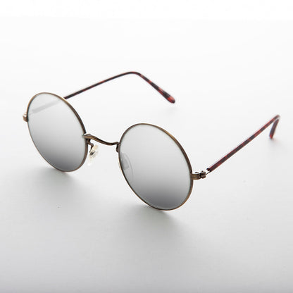 Round Mirror Lens Vintage Sunglasses - Eden