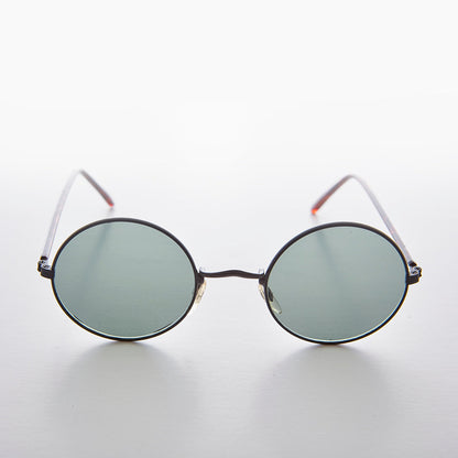 Round Hippy Vintage Sunglass with Glass Lens - Trinity