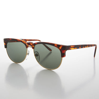 Gold Half Frame 80s Vintage Retro Sunglass - Tristan