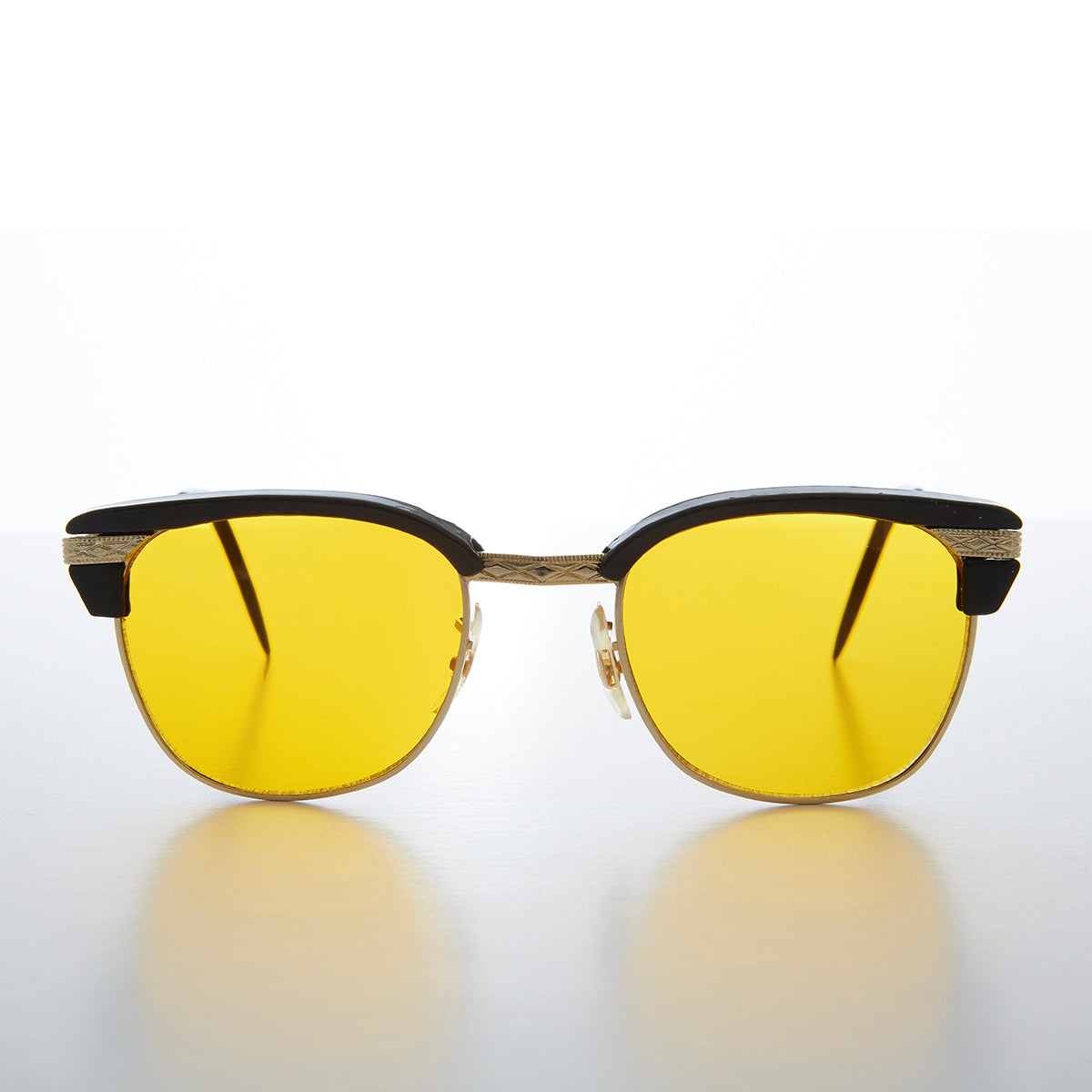 Yellow Lens Half Frame Vintage Sunglasses - True