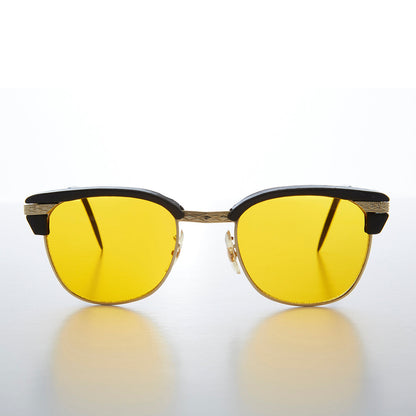 Yellow Lens Half Frame Vintage Sunglasses - True