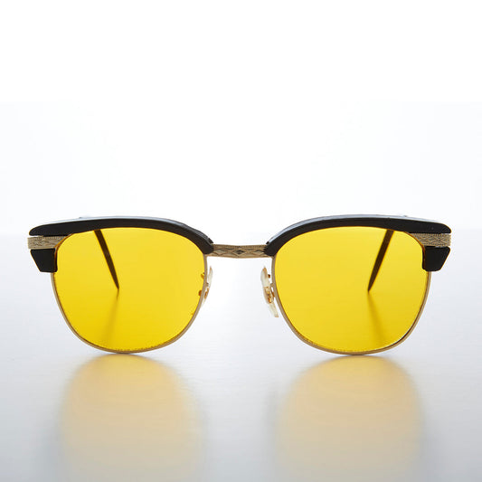 Yellow Lens Half Frame Vintage Sunglasses - True