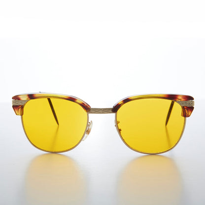 Yellow Lens Half Frame Vintage Sunglasses - True