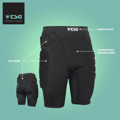 TSG -  Protective Shorts - Crash Pant All Terrain - Black - Triathlete Store