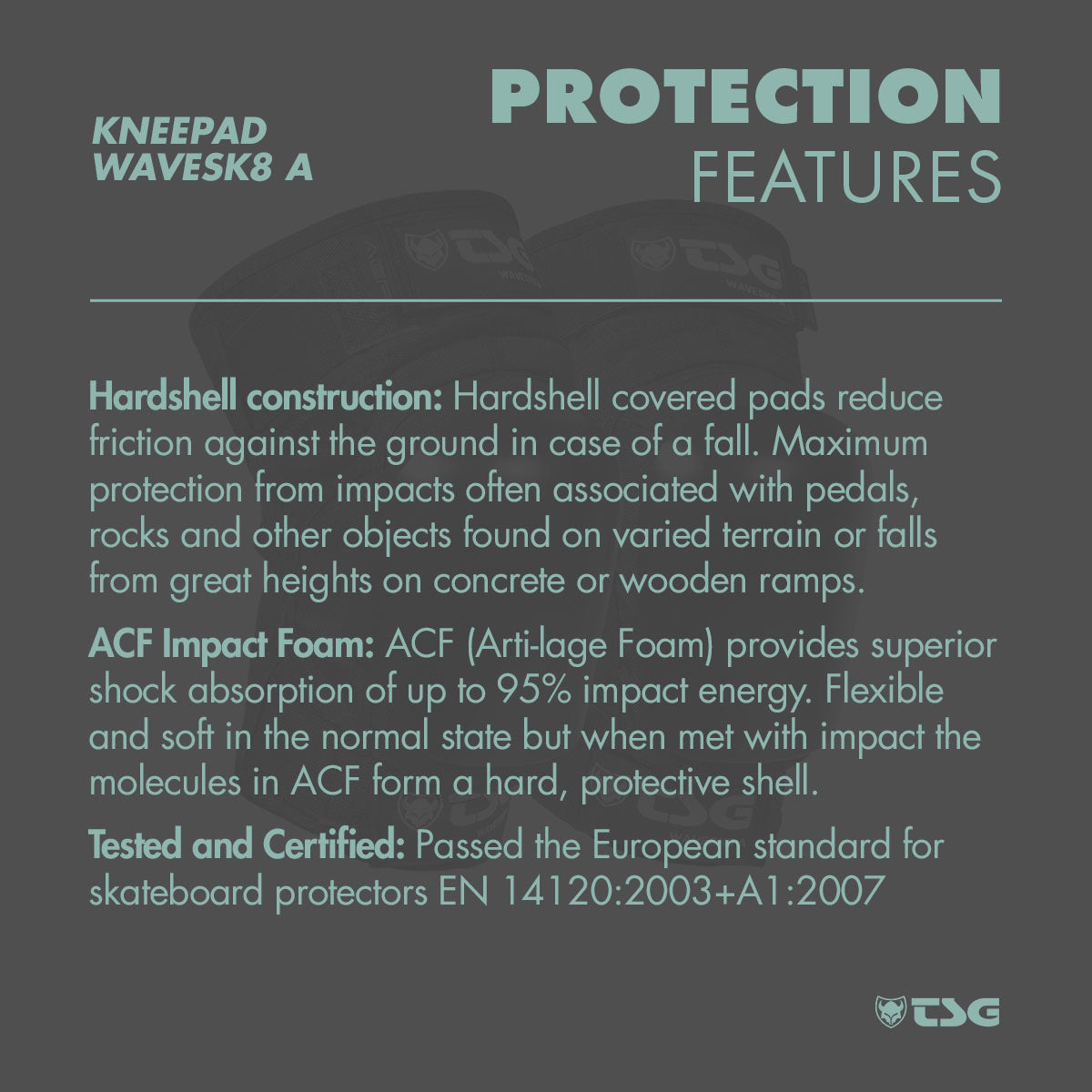 TSG - Kneepad Wavesk8 A - Black (Skate Knee Pads)