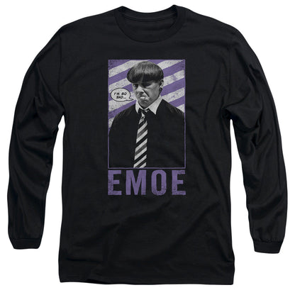 Three Stooges Emoe Mens Long Sleeve Shirt Black Officially Licensed