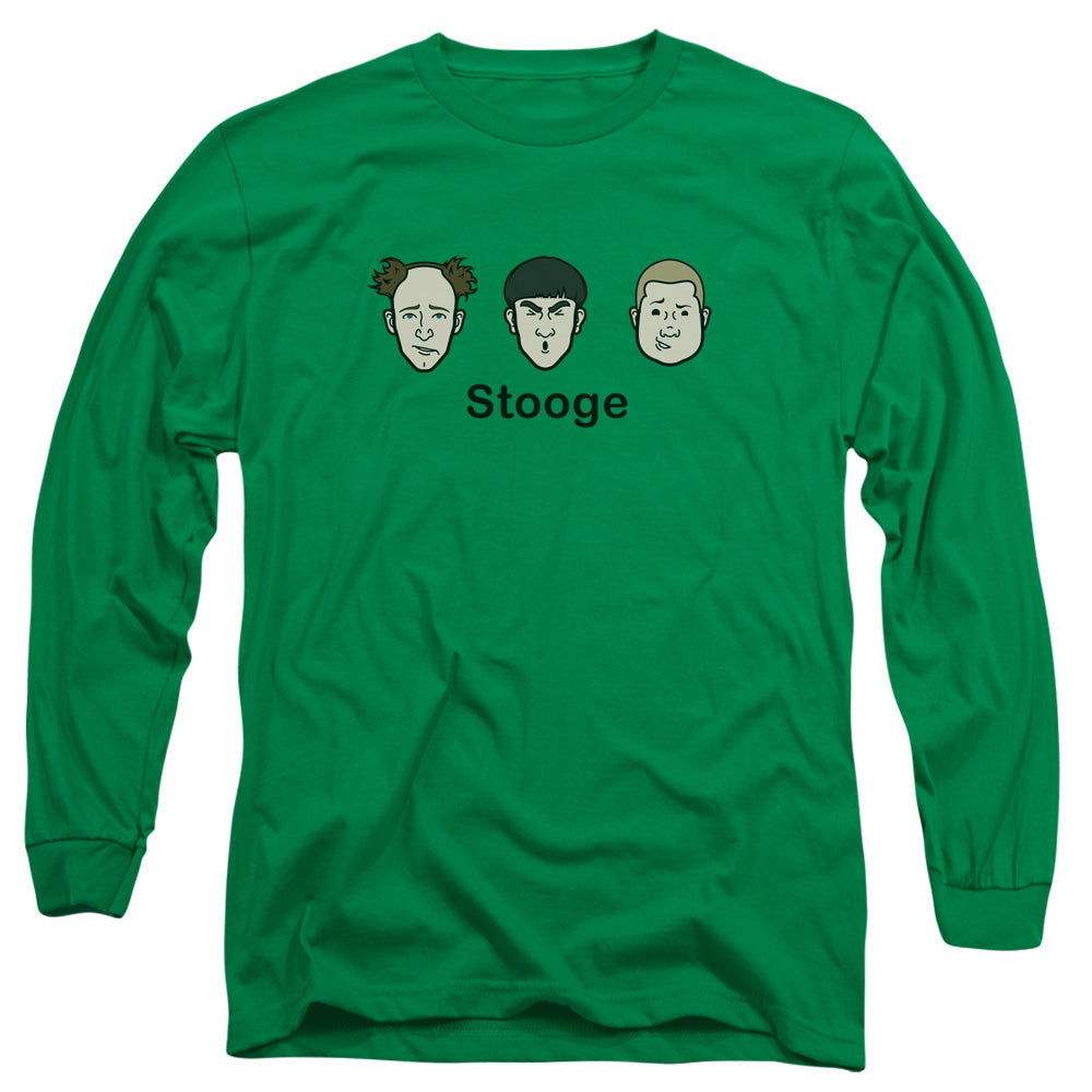 Three Stooges Stooge Mens Long Sleeve Shirt Kelly Green Officially Licensed
