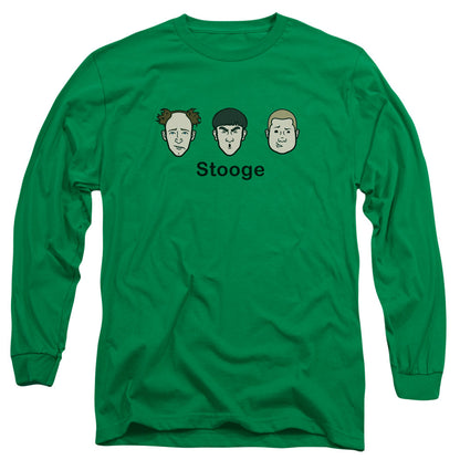 Three Stooges Stooge Mens Long Sleeve Shirt Kelly Green Officially Licensed