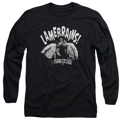 Three Stooges Lamebrains Mens Long Sleeve Shirt Black Officially Licensed