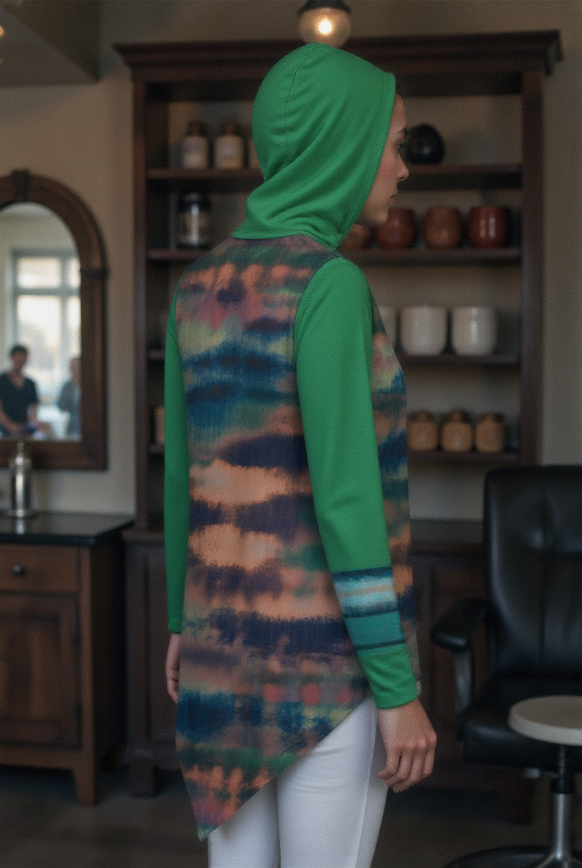 Taos Color Wash Women's Asymmetric Hem Hoodie