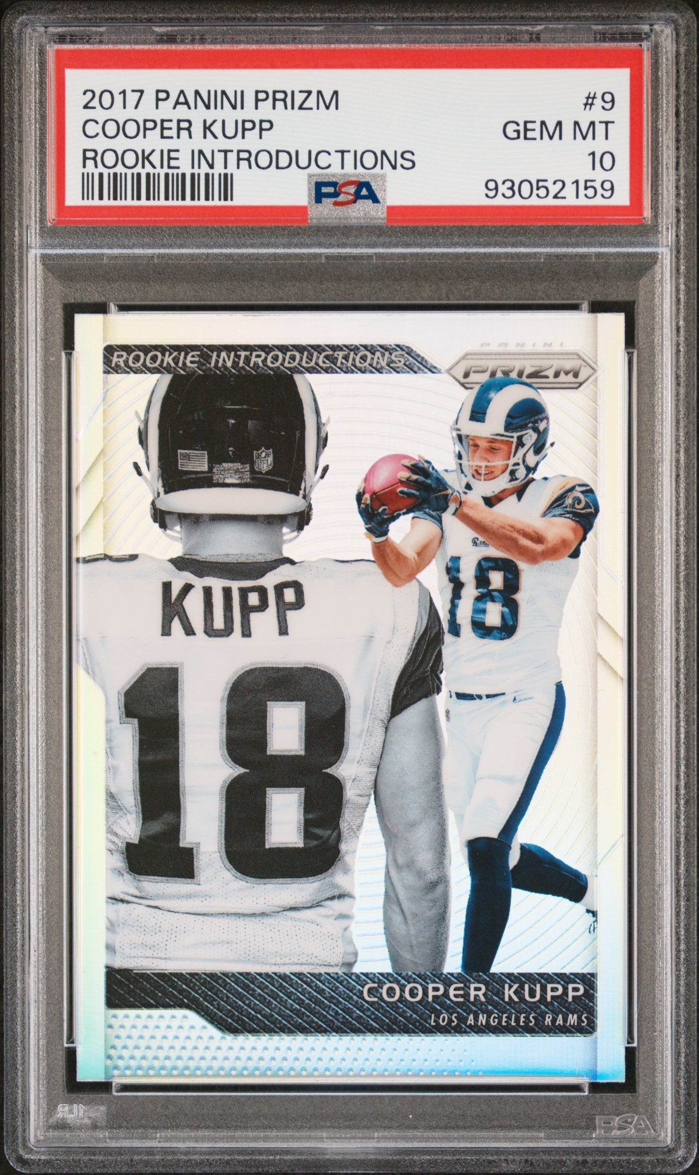 Graded 2017 Panini Prizm Cooper Kupp #9 Rookie Introductions Rookie RC Football Card PSA 10 Gem Mint