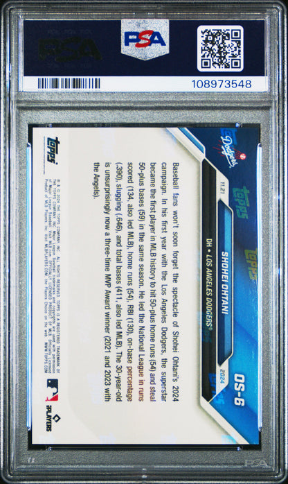 Graded 2024 Topps Now Shohei Ohtani #OS6 Offseason Baseball Card PSA 10 Gem Mint