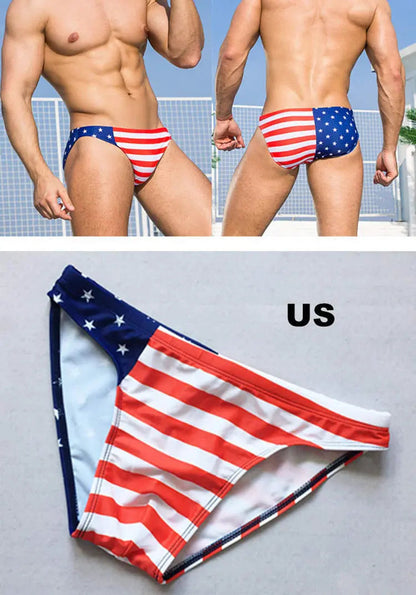Team USA Flag Low Cut Swim Brief