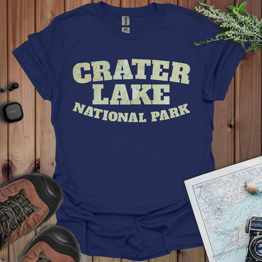 Crater Lake Topographic Map National Park Unisex Fit Soft T-Shirt