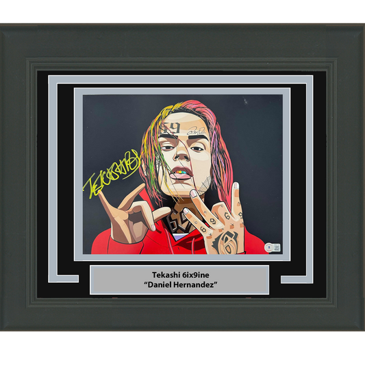 Framed Autographed/Signed Tekashi 6ix9ine Daniel Hernandez 11x14 Photo JSA COA
