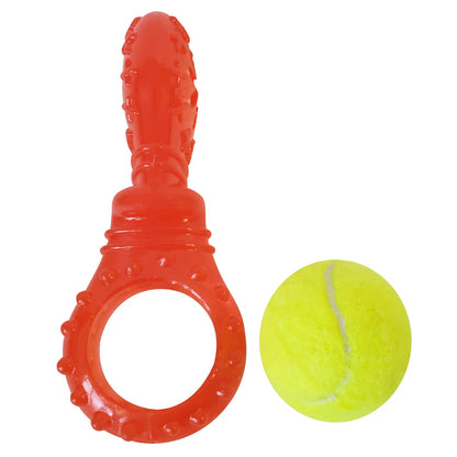 TPR Interactive Dog Chew Toy with Detachable Squeaker & Treat Fill