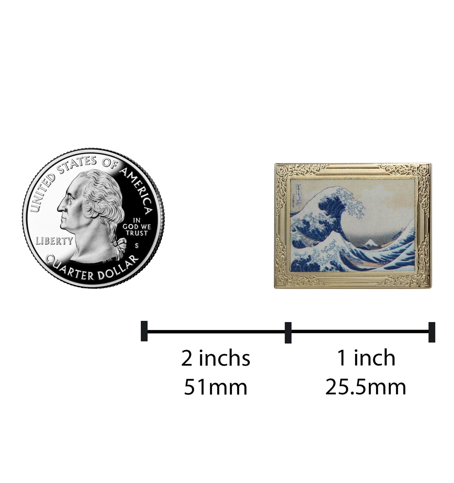 The Great Wave by Hokusai Art Frame Pin - Museum Souvenir Fine Art Lapel Pin