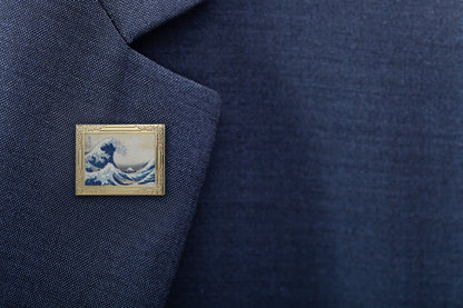The Great Wave by Hokusai Art Frame Pin - Museum Souvenir Fine Art Lapel Pin