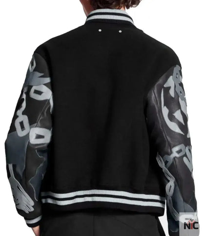 The Kid Laroi Wrong Camo Chains Lv Varsity Jacket