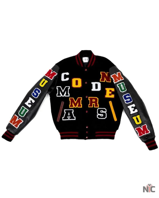 The Museum Black Washington Commanders Wool & Leather Full Snap Varsity Jacket