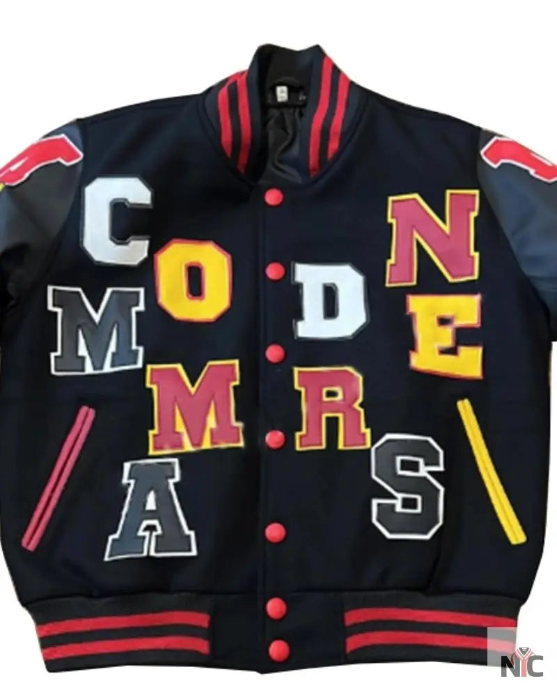 The Museum Black Washington Commanders Wool & Leather Full Snap Varsity Jacket