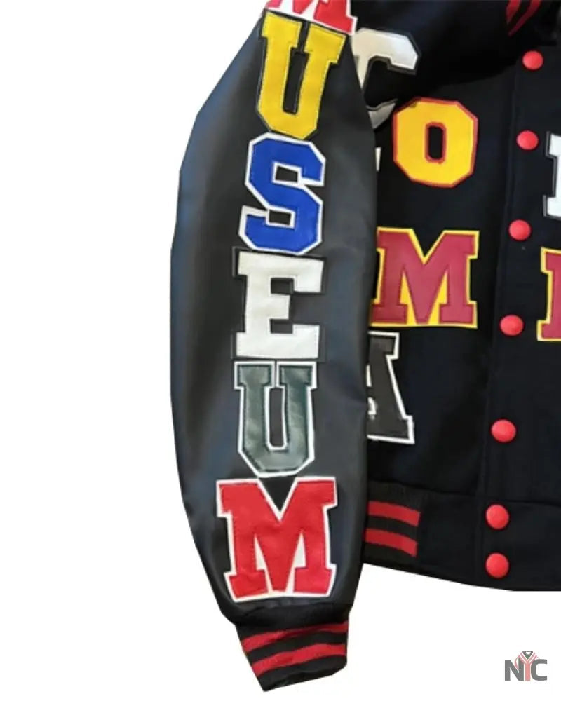 The Museum Black Washington Commanders Wool & Leather Full Snap Varsity Jacket
