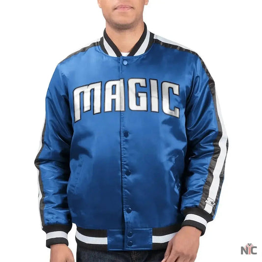 The Offensive Orlando Magic Blue Varsity Satin Jacket