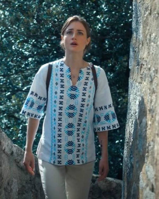 The Twisted Tale of Amanda Knox Grace Van Patten Embroidered Shirt