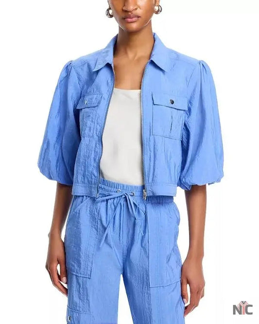 The View 2025 Joy Behar Blue Puff Sleeve Jacket