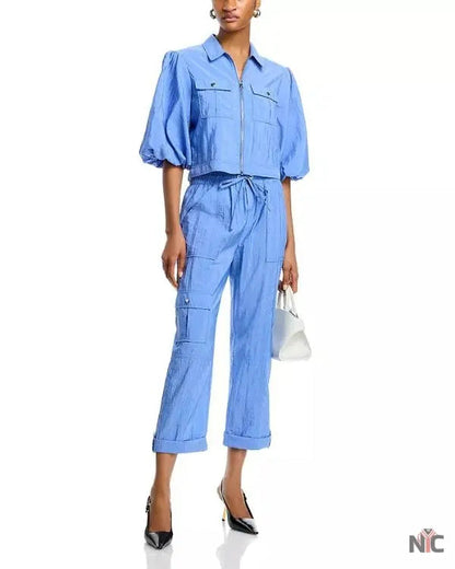 The View 2025 Joy Behar Blue Puff Sleeve Jacket