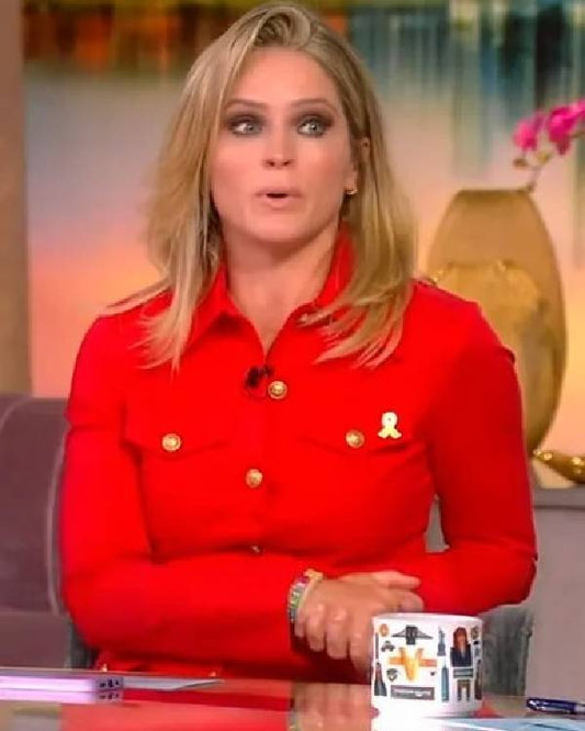 The View 2025 Sara Haines Red Shirt Jacket