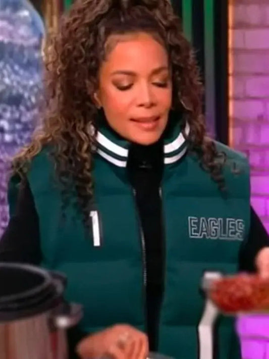 The View 2025 Sunny Hostin Green Eagles Puffer Vest