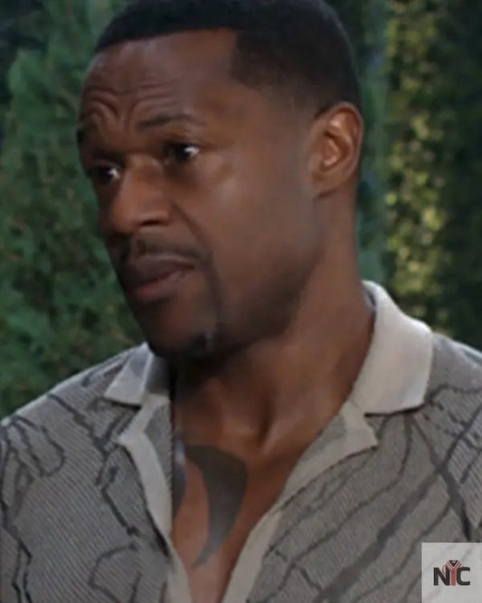 The Young And The Restless Jermaine Rivers Grey Printed Shirt