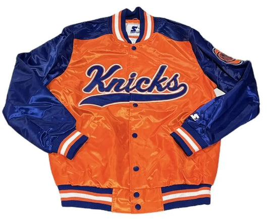 The Tradition II Team NY Knicks Orange & Blue Satin Jacket
