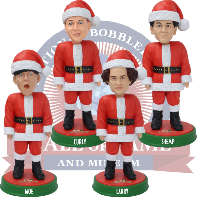 The Three Stooges Santa Bobbleheads