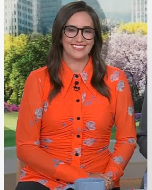 The Today Show Savannah Sellers Orange Floral Shirt