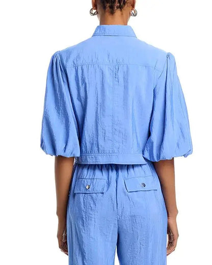 The View 2025 Joy Behar Blue Puff Sleeve Jacket