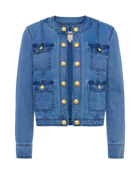 The View 2025 Joy Behar Collarless Denim Jacket