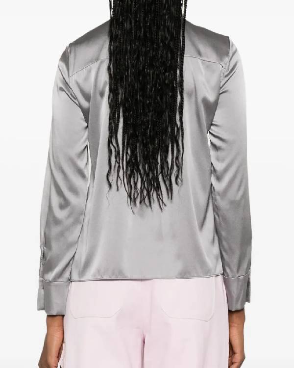 The Young and the Restless Victoria Newman Grey Shirt With Neck Tie