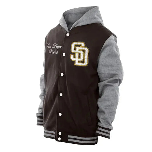 Throwback Prep San Diego Padres Brown Hoodie Jacket